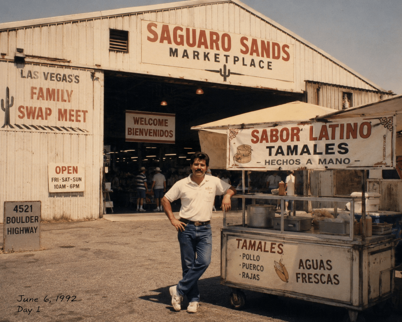 Hector Reyes Sr. and the original tamale cart